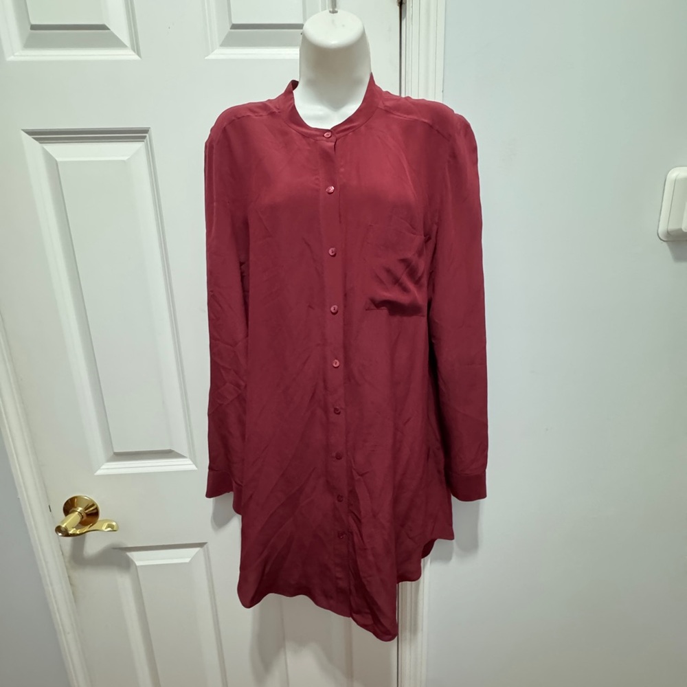Eileen Fisher Burgundy 100% silk Mini Dress